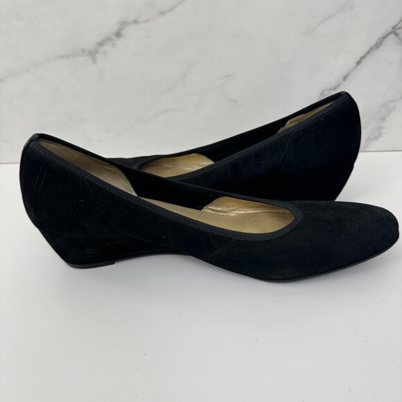 Peter Kaiser Womens Low Wedge Pump Shoe Size 7.5 Textured fabric Black - Picture 5 of 10